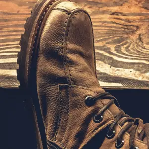 a close up of a boots